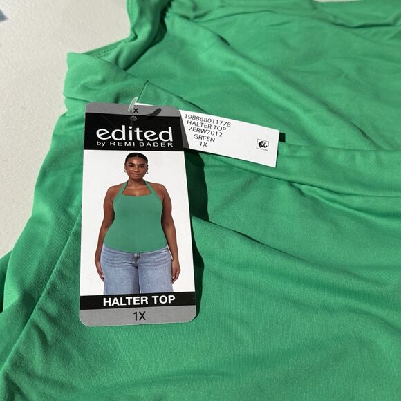 Edited by Remi Bader Women's Halter Top Plus Size 1X Green - Picture 11 of 13